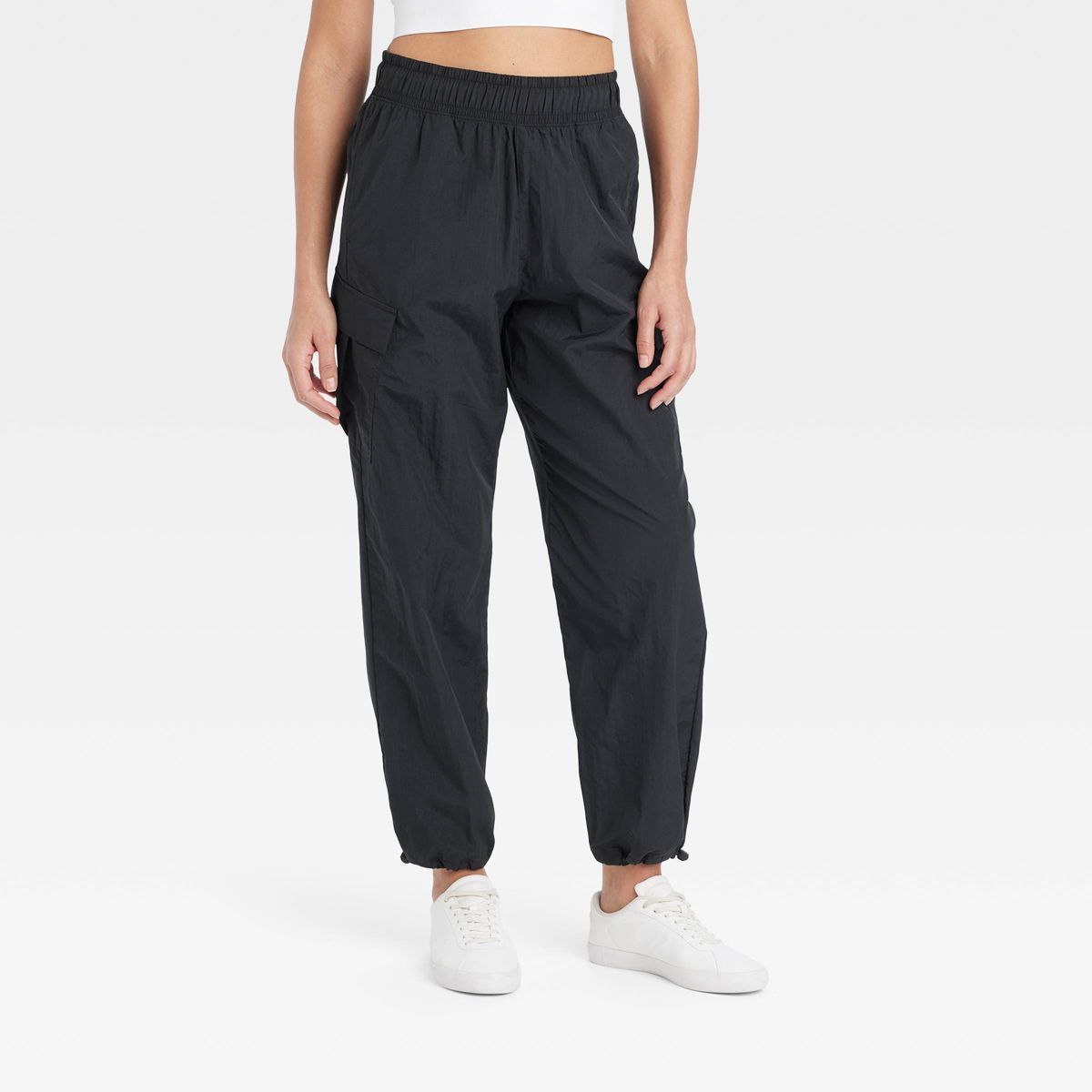 Women's High-Rise Cargo Parachute Pants - All In Motion™ | Target