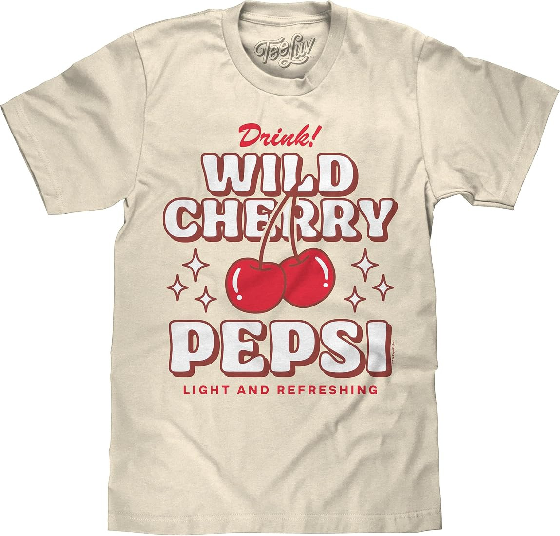Tee Luv Men's Drink Wild Cherry Pepsi 70s Soda Logo Shirt | Amazon (US)