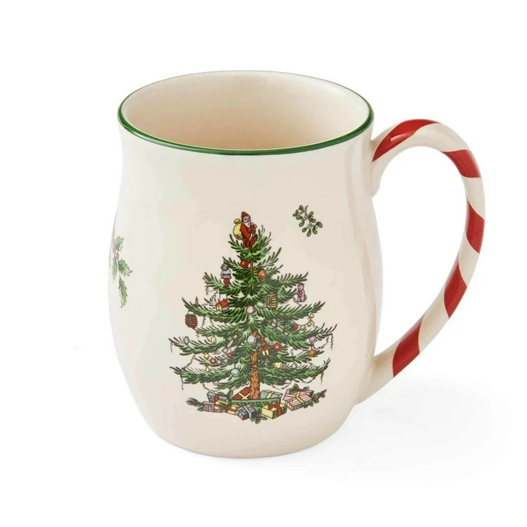 Spode Christmas Tree 14 oz Holiday Mugs (Set of 4) - Festive Holiday Coffee Mugs with Peppermint ... | Walmart (US)