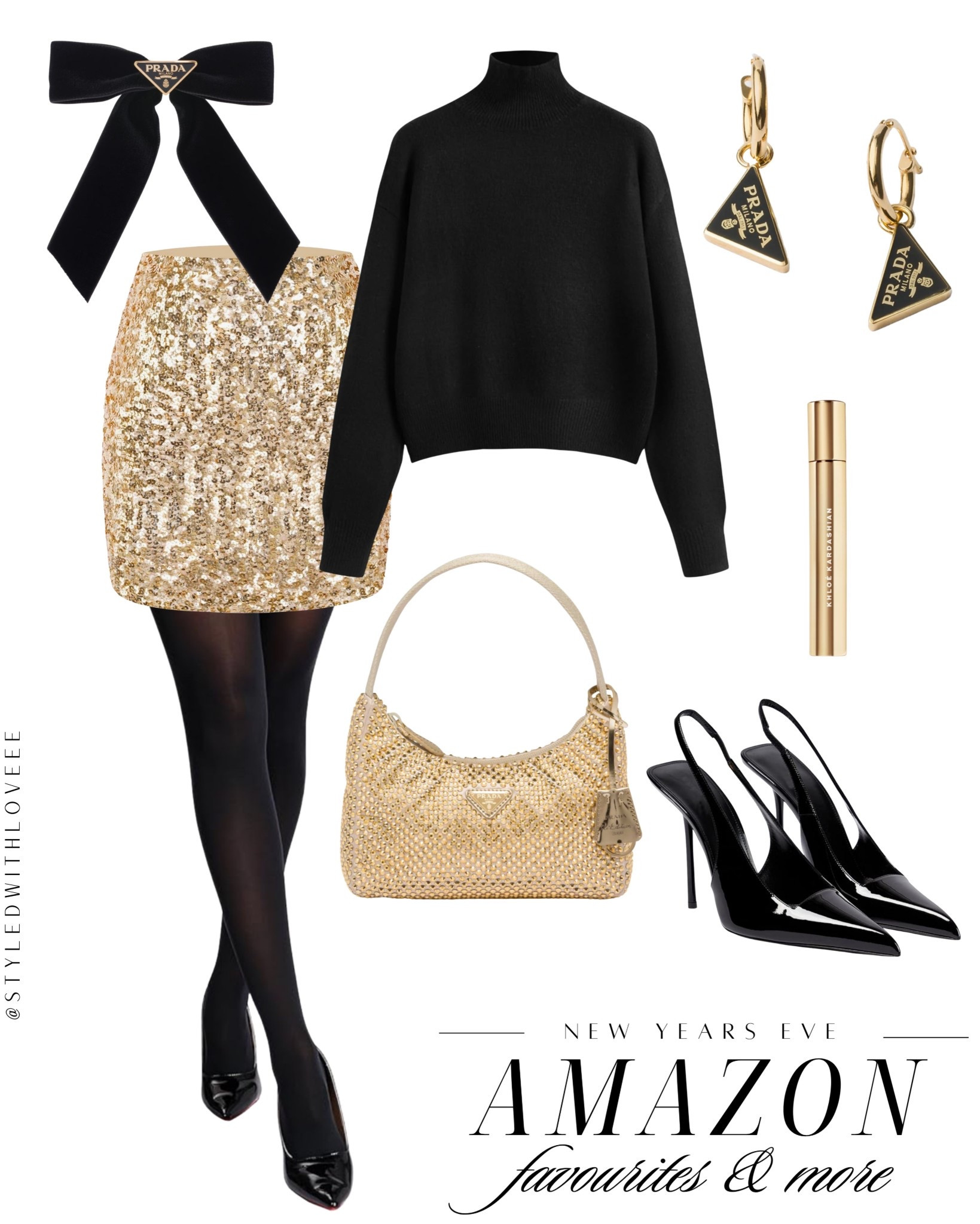 New Year’s Eve outfit idea ✨ Amazon finds only.
Black turtleneck + gold sequin skirt, sheer tights, bow details & classic black heels = effortless party look.

All pieces are linked & affordable 🤍

#AmazonFashion #NYEOutfit #HolidayOutfit #PartyLook  

 #LTKHoliday #LTKootd #LTKSeasonal