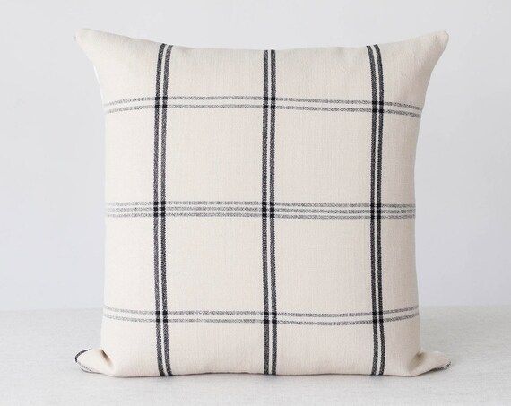 Black and Off White Plaid Pillow Cover 20x20, Modern Farmhouse Throw Pillow Covers 18x18, Farmhou... | Etsy (CAD)