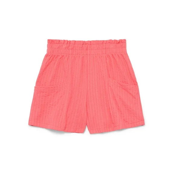 Wonder Nation Little Girls Knit Paperbag Shorts, Sizes 4-10 | Walmart (US)