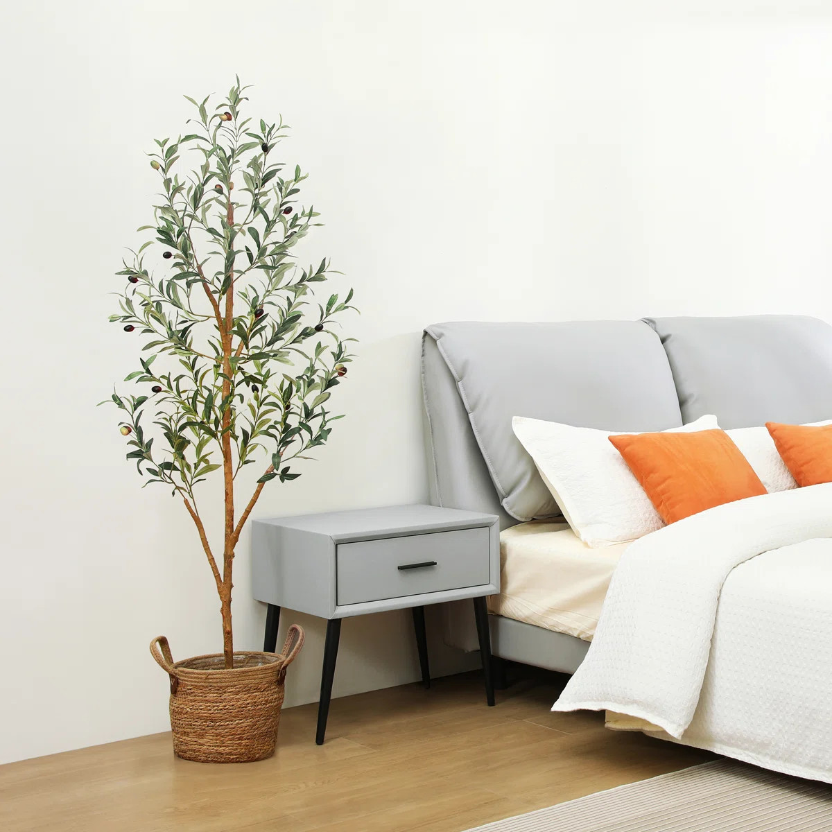 Adcock Artificial Olive Tree Tree in Pot with Realistic Leaves and Natural Trunk | Wayfair North America
