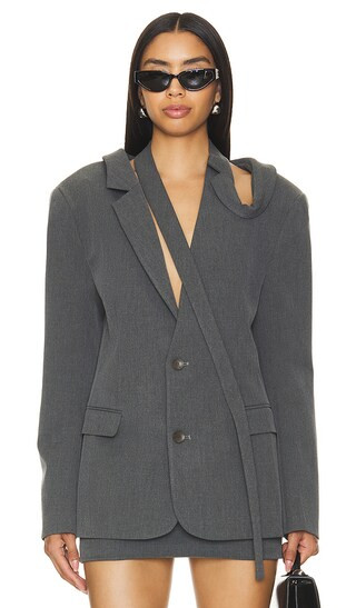 Asymmetric Oversized Blazer in Grey | Revolve Clothing (Global)