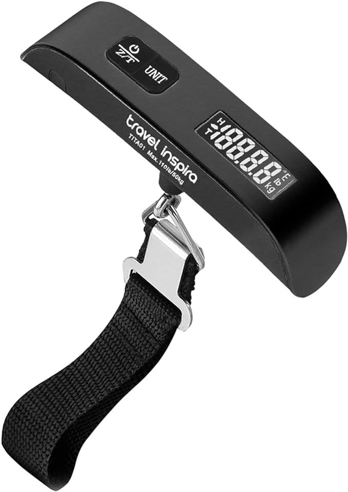 Travel Inspira Digital Luggage Scales with Overweight Alert White Backlight LCD Display 110LB / 50KG | Amazon (US)