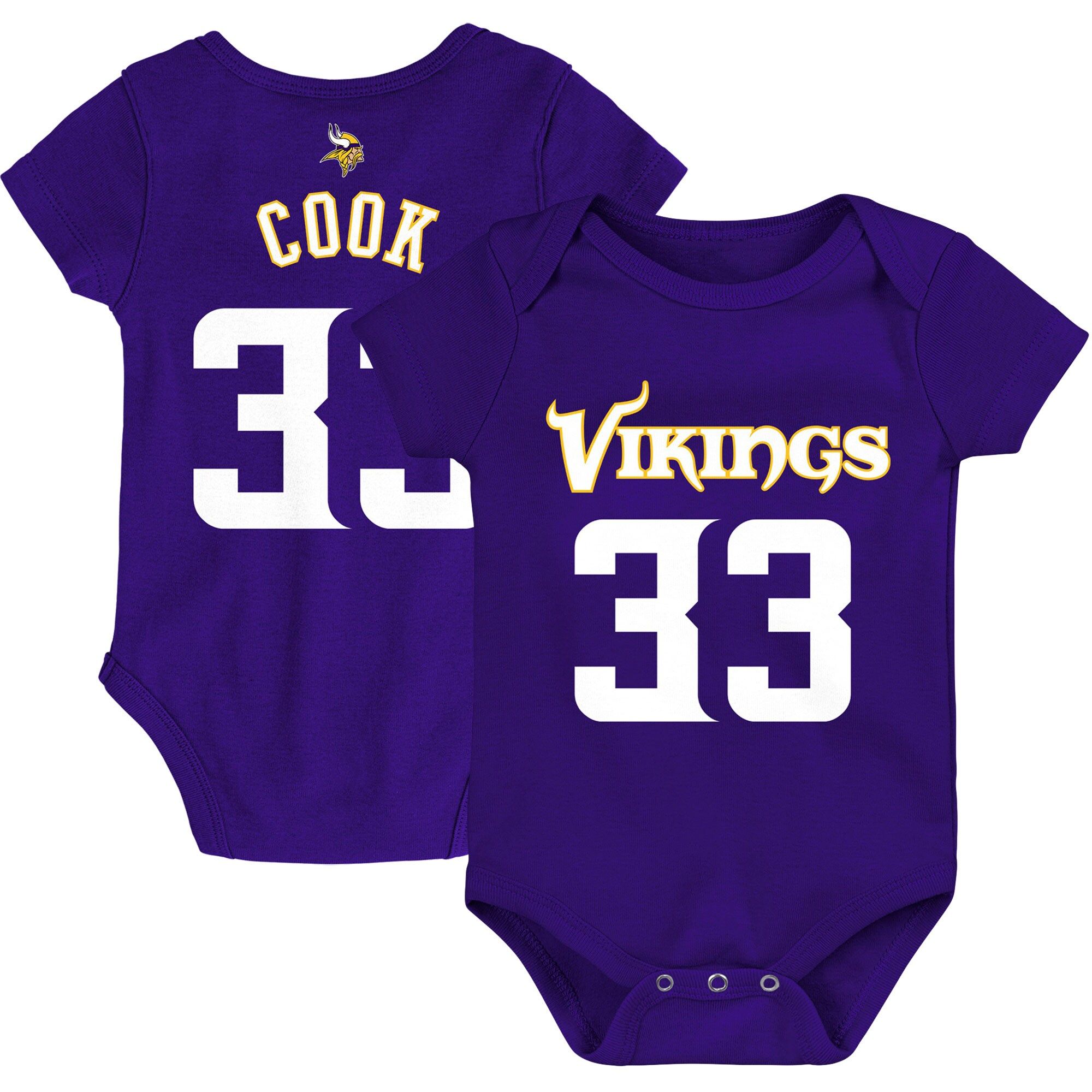 Newborn & Infant Minnesota Vikings Dalvin Cook Purple Mainliner Name & Number Bodysuit | NFL Shop