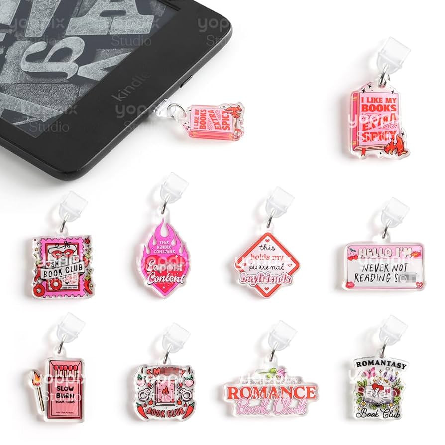 9PCS Charms for E-Reader, About Spicy Theme Dust Plug Charm Compatible with Type C Charging Port,... | Amazon (US)