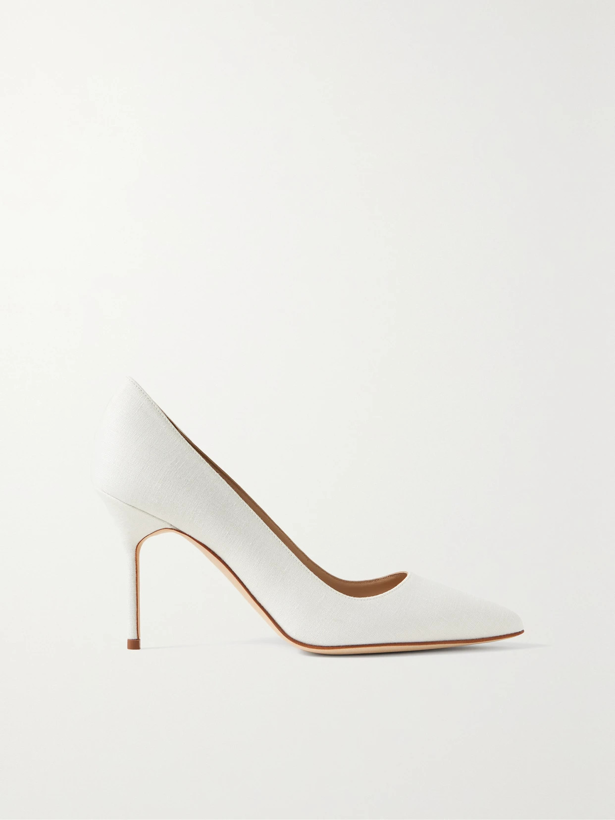 Manolo Blahnik - Bb 90 Linen Pumps - White | NET-A-PORTER (UK & EU)