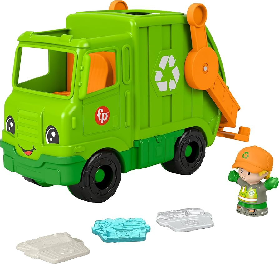 Fisher-Price Little People Musical Toddler Toy Recycling Truck Garbage Vehicle with Figure for Pr... | Amazon (US)