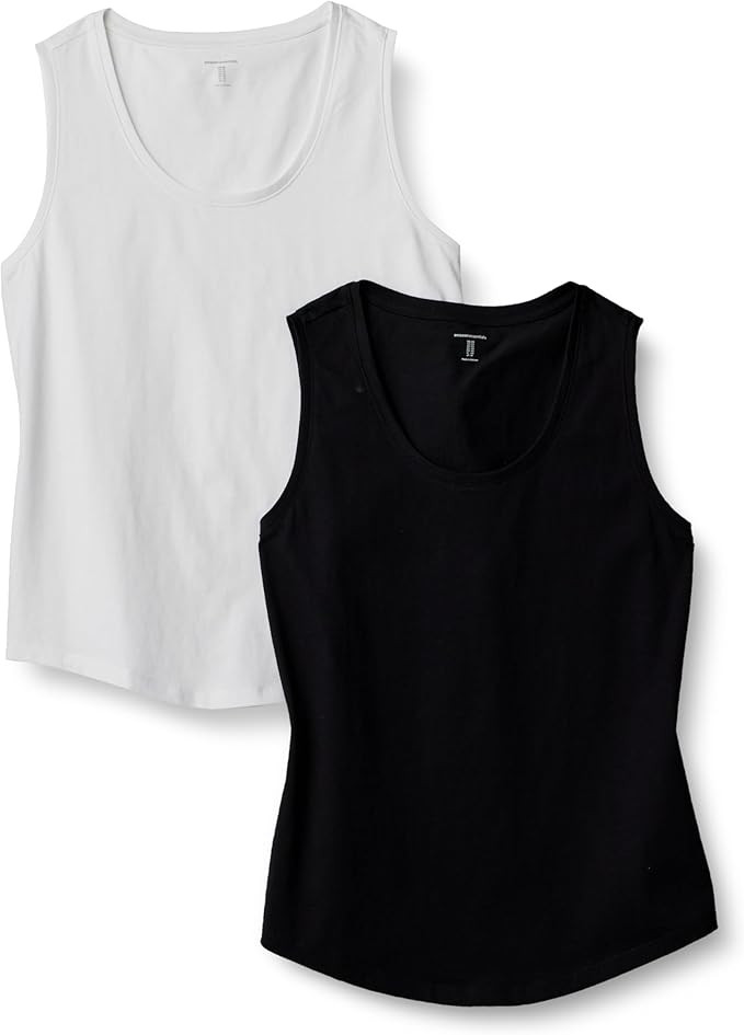 Amazon Essentials Womens Regular-Fit 100% Cotton Sleeveless Tank Top | Amazon (US)