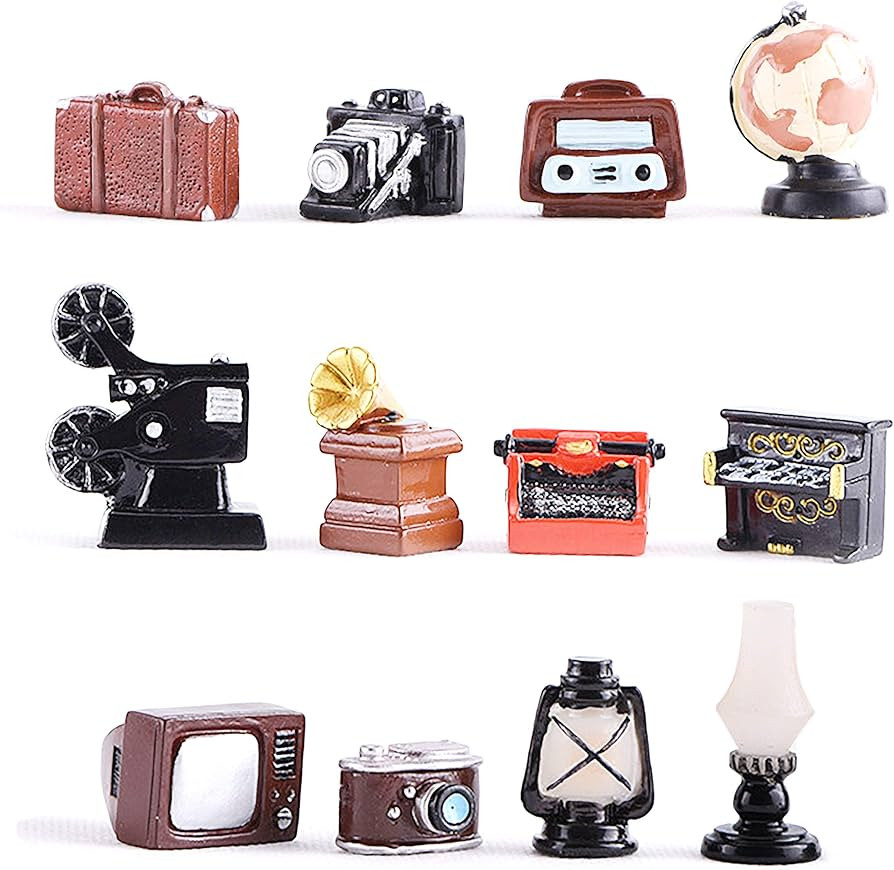 12Pcs Dollhouse Furniture Accessories Decor, Miniature Doll House Retro Home Appliances Ornaments... | Amazon (US)