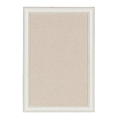 DesignOvation Macon Framed Linen Fabric Pinboard, 18x27, Soft White | Amazon (US)