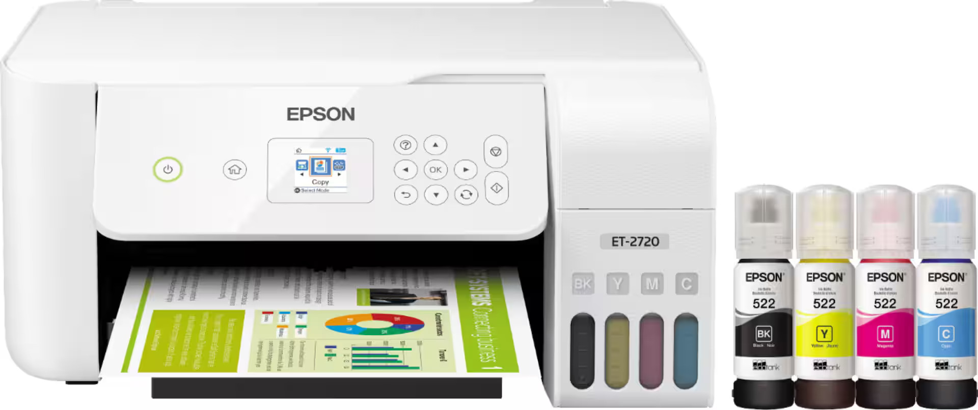 Epson EcoTank ET-2720 Wireless All-In-One Inkjet Printer White ECOTANK ET-2720 PRINTER C11CH4 - B... | Best Buy U.S.