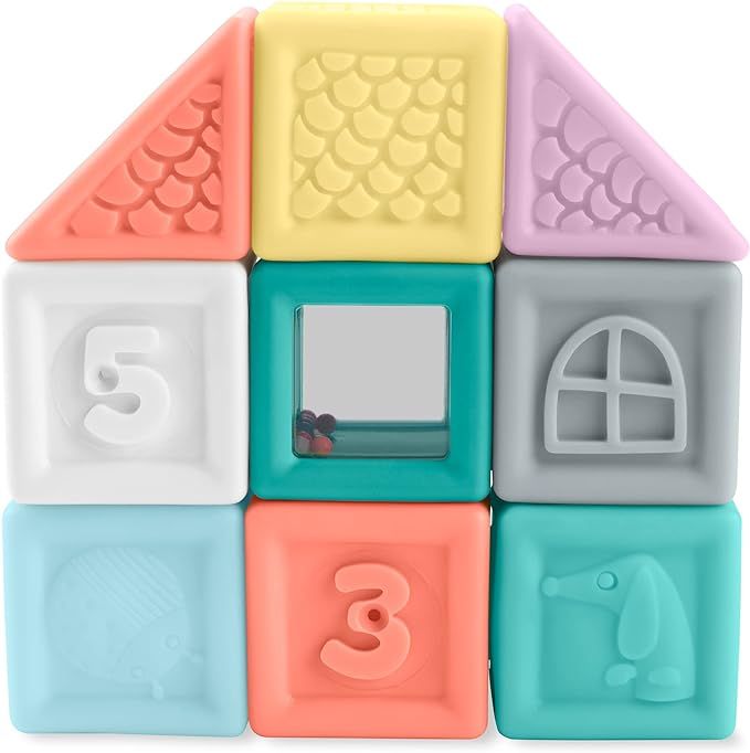 Simple Joys by Carter's Unisex Baby Squeeze Blocks, Multi Color, One Size | Amazon (US)