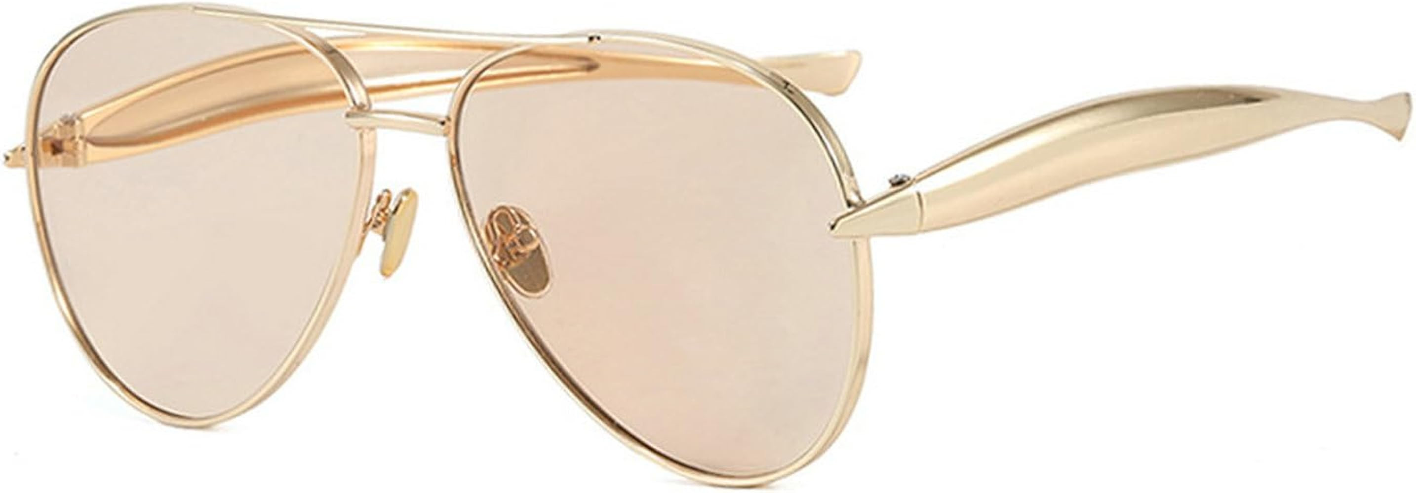 laureles Fashion Oversized Pilot Sunglasses Women Gold Champagne Lenses Metal Frame Eyewear Shade... | Amazon (US)