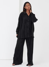 Black Plisse Shirt - Palais | 4th & Reckless