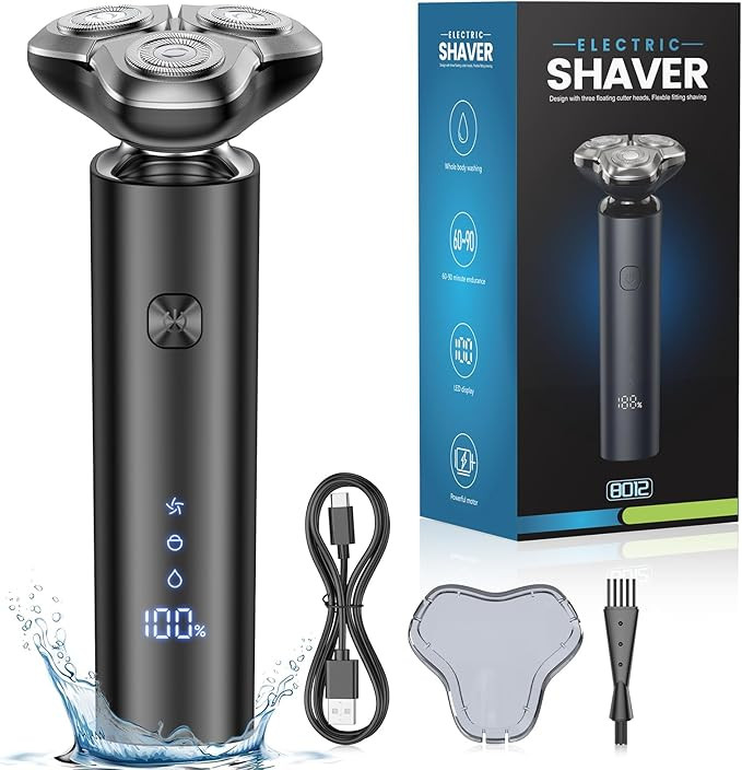 Electric Razor for Men, 4D Floating Rotary Razor, Wet & Dry Waterproof IPX7, USB-C Fast Charging,... | Amazon (US)