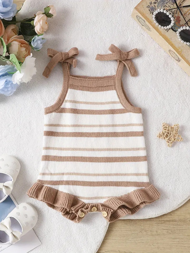 Baby Girls Striped Suspender Triangle Bodysuit Sweater For - Temu | Temu Affiliate Program