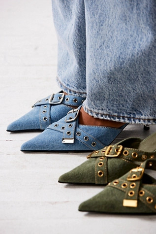 Nimes Denim Buckle Heels | Free People (UK)