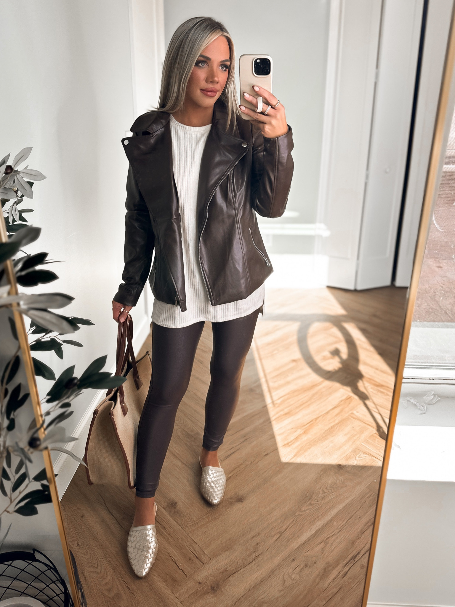 Buy Time and Tru Women's Faux Leather Leggings online