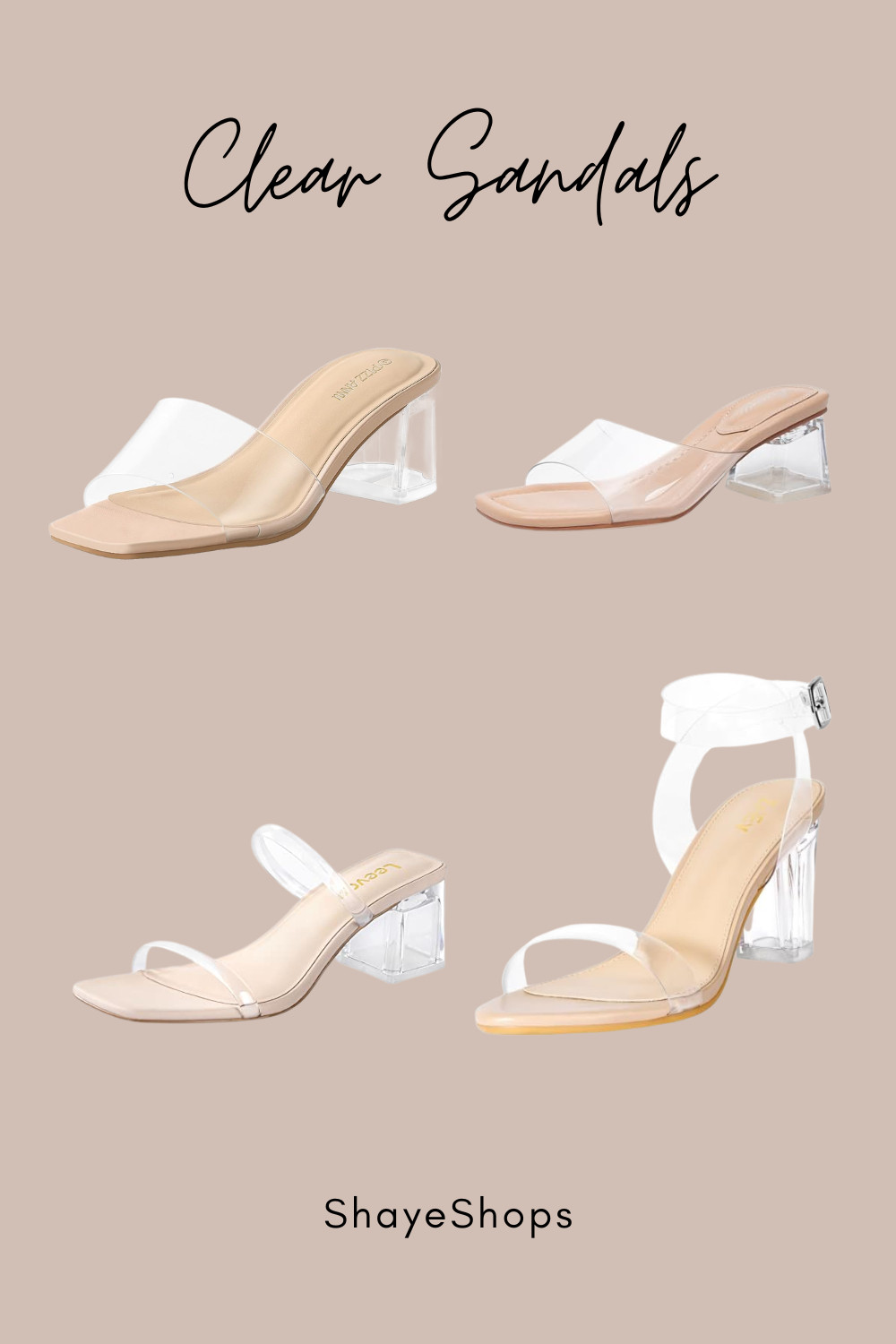 Clear Heels for Women Open Toe Low Block Chunky Heels Sandals Party Dress Pumps Shoes Backless Mule Sandals Transparent Shoes 

 #LTKdayinmylife #LTKootd #LTKU