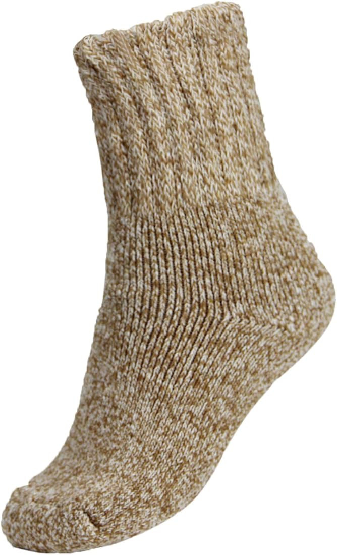 BomKinta Women's Winter Solid Socks Thick Warm Socks Cozy Crew Socks for Women | Amazon (US)