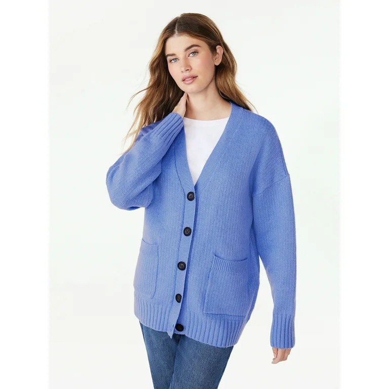 Free Assembly Women's Grandpa Cardigan Sweater, Midweight, Sizes XS-XXL | Walmart (US)