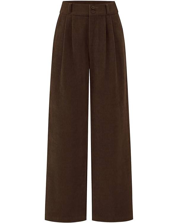KIRUNDO Corduroy Pants Women High Waisted Wide Leg Pants Business Casual Fall Winter Straight Loo... | Amazon (US)