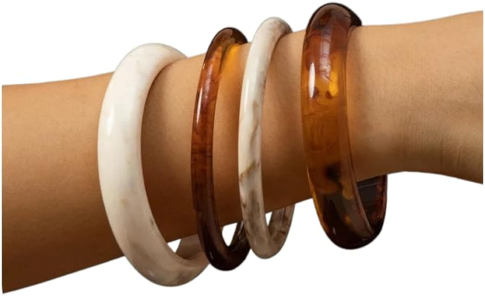 Acrylic Bangle Bracelets for Women Chunky Resin Bracelets Statement Stackable Bracelets Set Ideal... | Amazon (US)