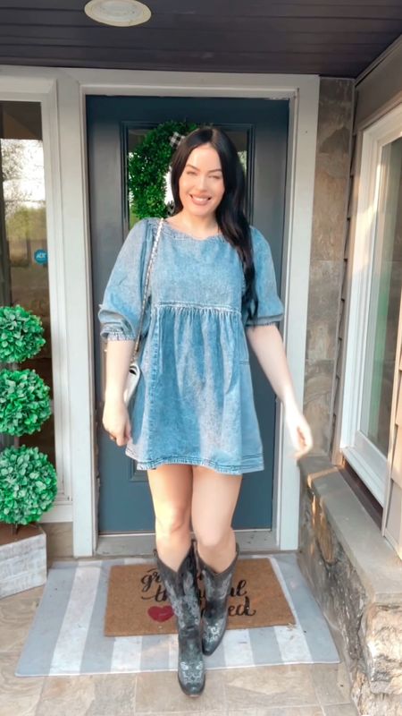 This free people dress is so cute & comfy, perfect for a Taylor swift concert or great for everyday with h flats 

Spring dress, dresses, denim dress, denim, spring dresses, jeans, festival, cowboy boots 

#LTKFestival #LTKbeauty #LTKstyletip