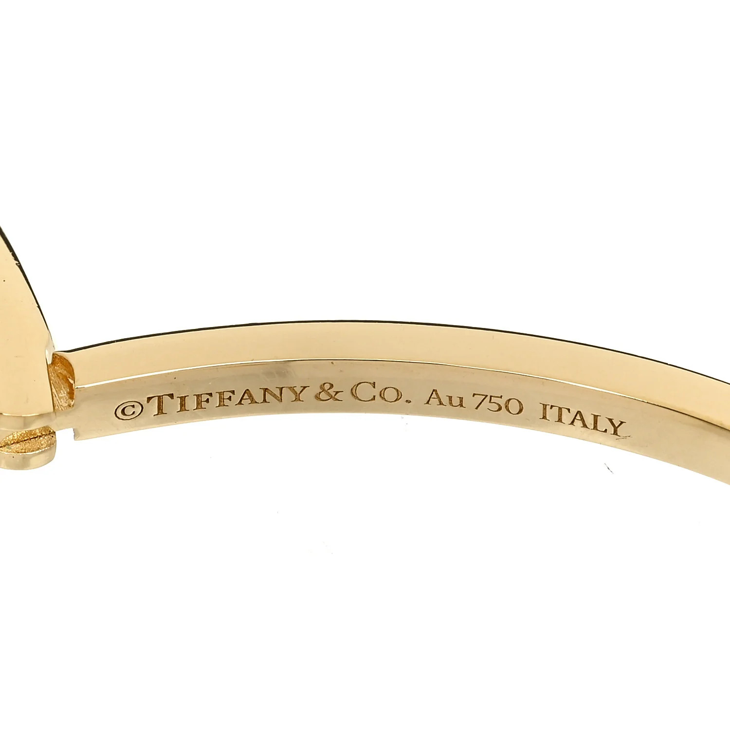 18K Yellow Gold Narrow T T1 Hinged Bangle Bracelet | FASHIONPHILE (US)