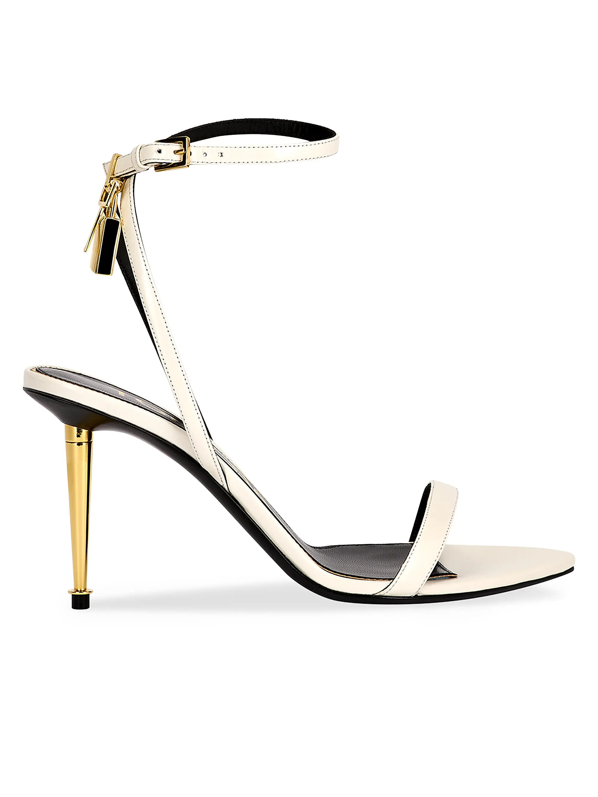 TOM FORD 85MM Padlock Leather Sandals | Saks Fifth Avenue | Saks Fifth Avenue