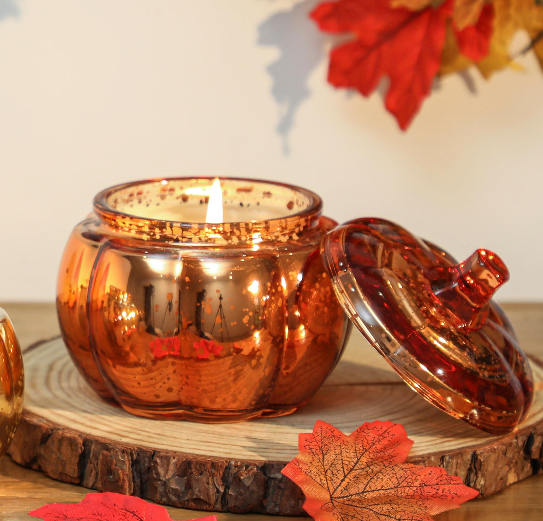 Fall Pumpkin Shaped Candle Pumpkin Spice Candle Farmhouse Thanksgiving Scented Fall Decorations f... | Amazon (US)