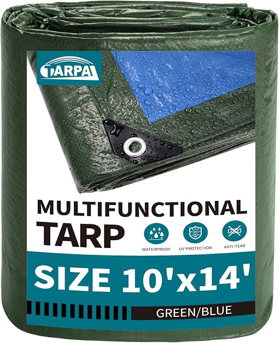 TARPAL 10x14 Feet Green Tarp Waterproof Lightweight tarps Multipurpose | Amazon (US)