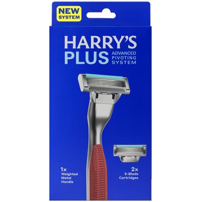 Harry's Plus Men's Razor Handle with 2 Razor Blade Cartridges - Clay: Face, 1-Pack, 5 Blades, Manual | Target