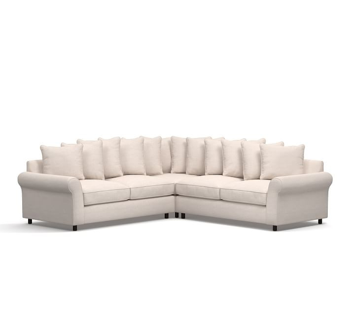 PB Comfort Roll Arm Upholstered 3-Piece L-Sectional | Pottery Barn (US)