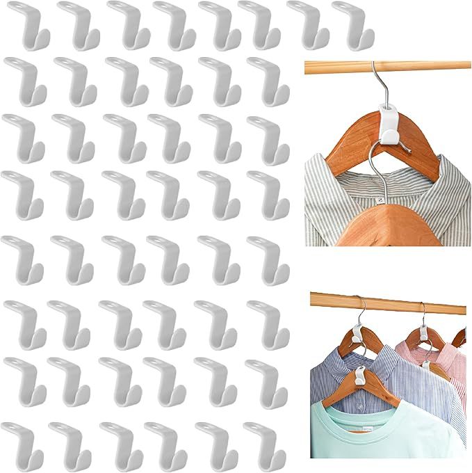 Clothes Hanger Connector Hooks - Cascading Hanger Hooks Extensions for Clothes - Sturdy Plastic H... | Amazon (US)