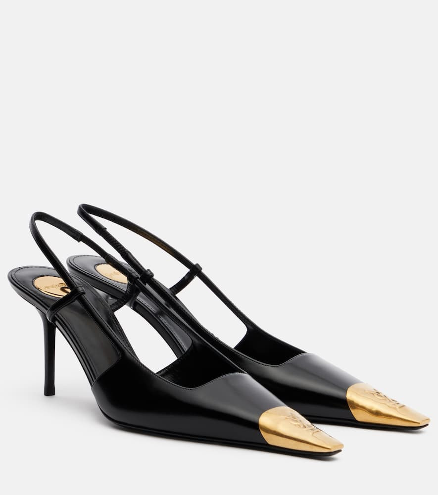 Saint Laurent Jeanne 75 leather slingback pumps | Mytheresa (UK)