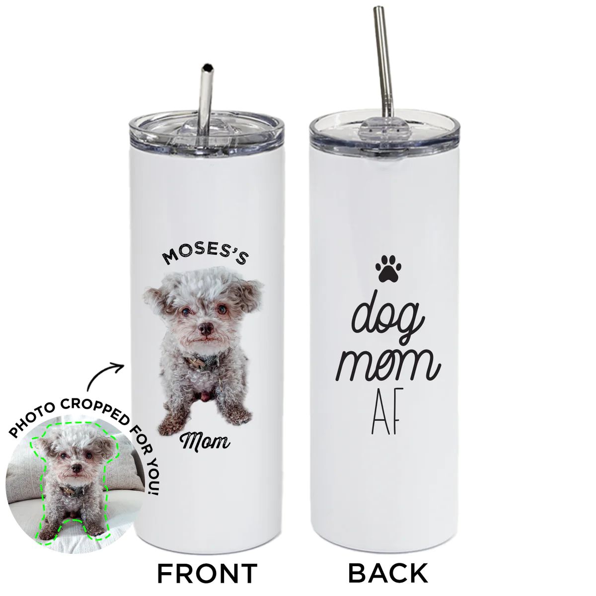 Personalized Pet Skinny Tumbler with Design Phrase on Back | Type League Press