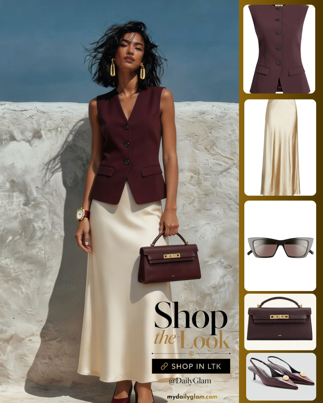Elegant Burgundy Vest & Satin Midi Skirt Date‑Night Ready

#dressyoutfit #satinmidiskirt #burgundystyle #elevatedoutfit
 

 #LTKootd #LTKOver40 #LTKWorkwear
