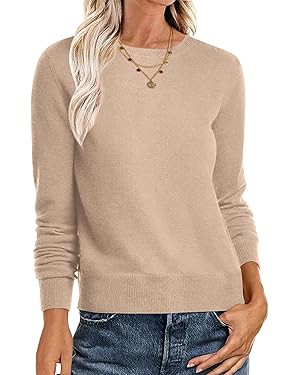 ANRABESS Women's Long Sleeve Crewneck Classic 2025 Fall Soft Loose Fit Basic Pullover Sweaters To... | Amazon (US)