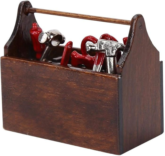 Doll House Toolbox,Eecoo Miniature Tool Box Wooden Toolbox Model for 1/12 Doll House Accessories ... | Amazon (US)