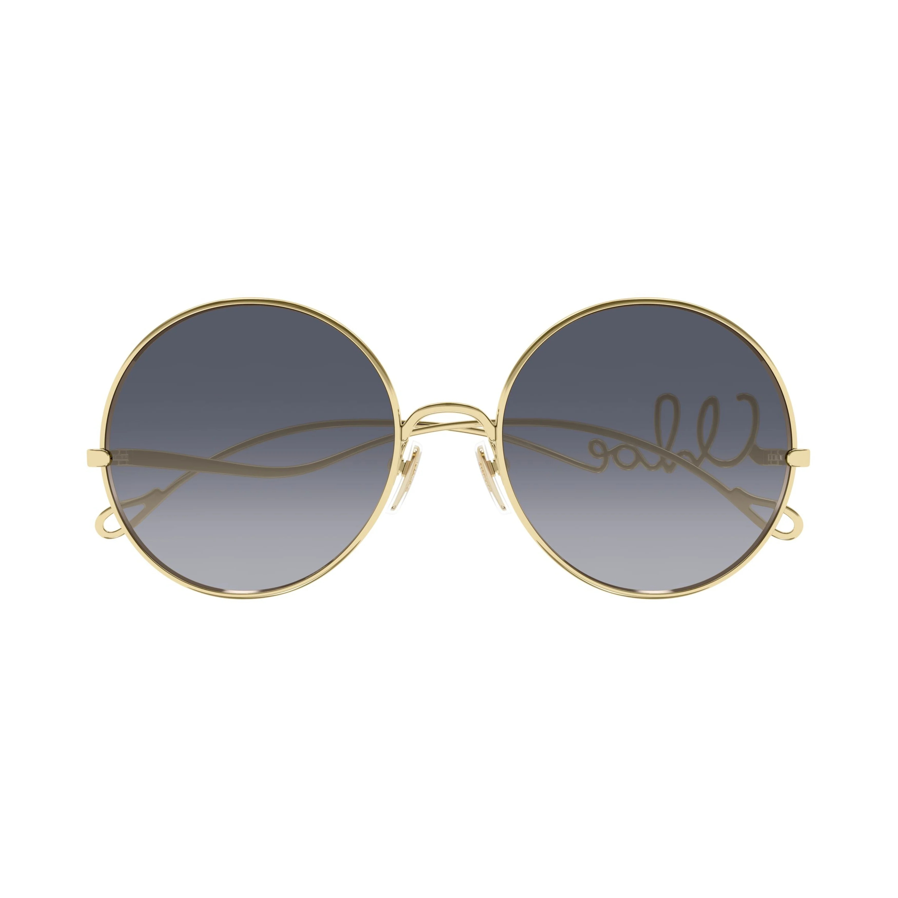 Round Gradient Tint Sunglasses with Gold-Metal Frames | Shop Simon