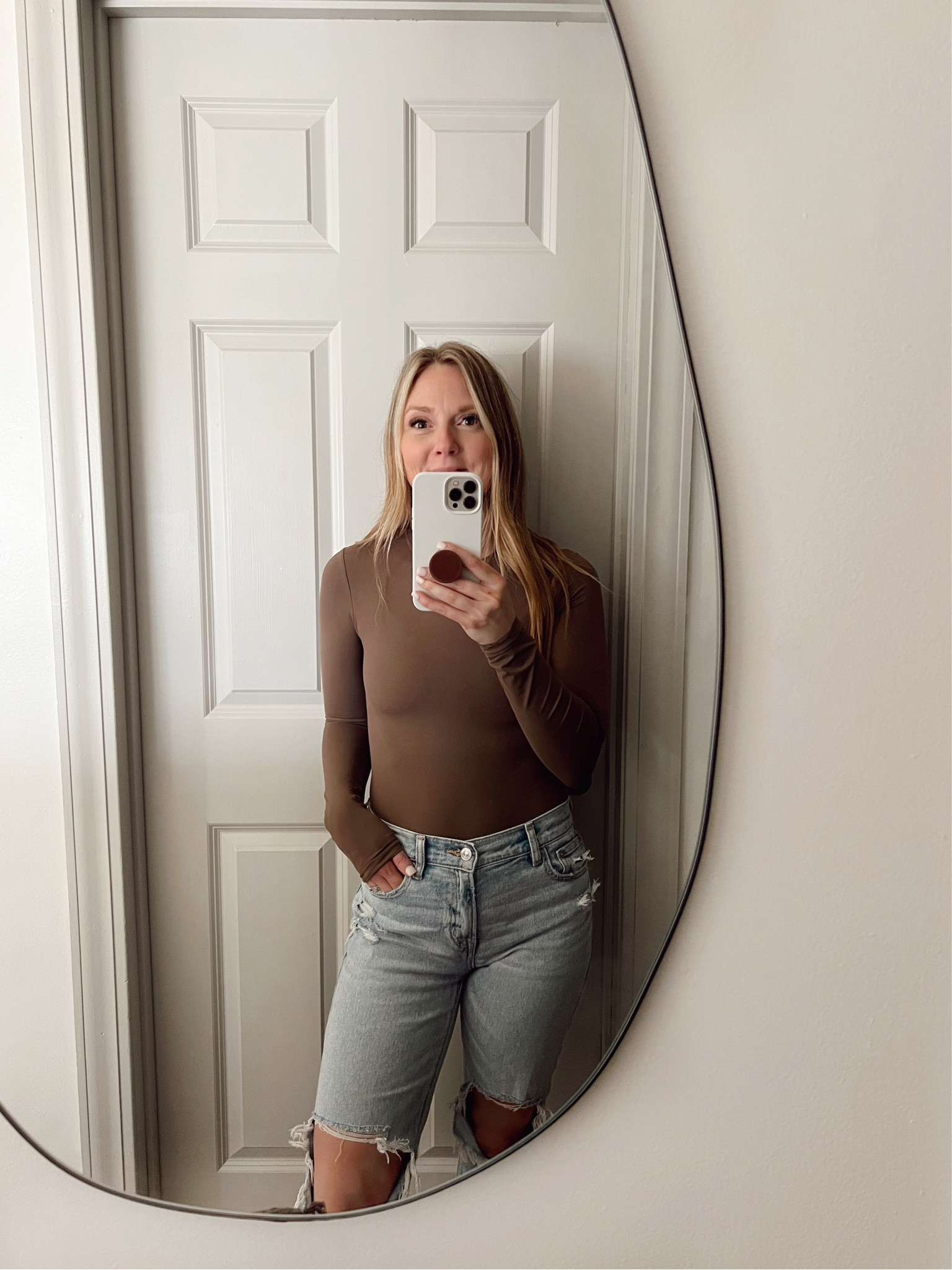 fav mom denim - great fit. tts. love the busted knees and ankle length!! i’m 5’q and always get short for ankle length to fit right. ON SALE!! 30% off denim

#LTKSeasonal #LTKsalealert #LTKfindsunder50