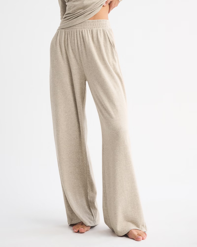 Women's Lounge Brushed Wide Leg Sweatpant | Women's Bottoms | Abercrombie.com | Abercrombie & Fitch (US)