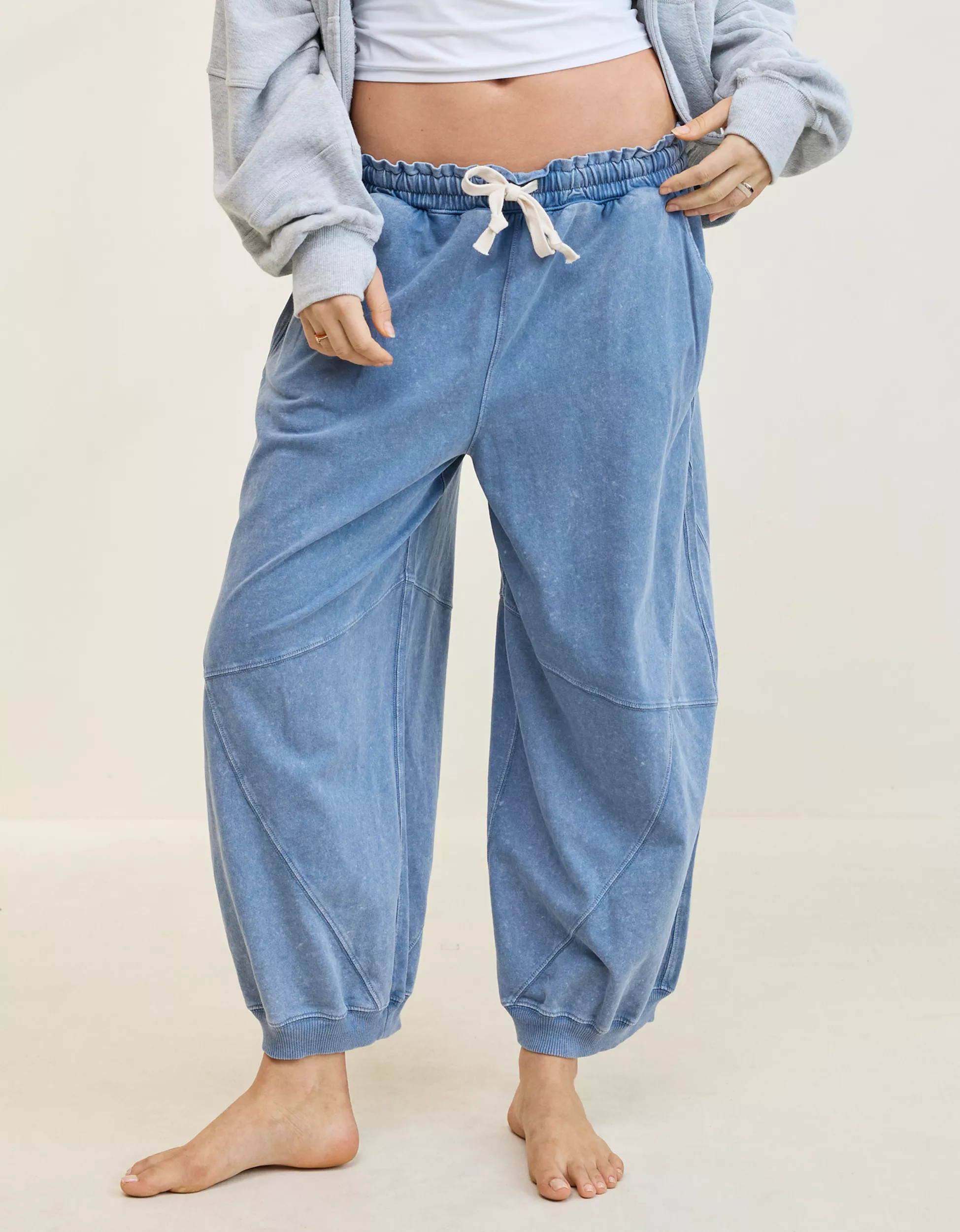 Aerie Baggy Barrel Leg Fleece Pant | Aerie