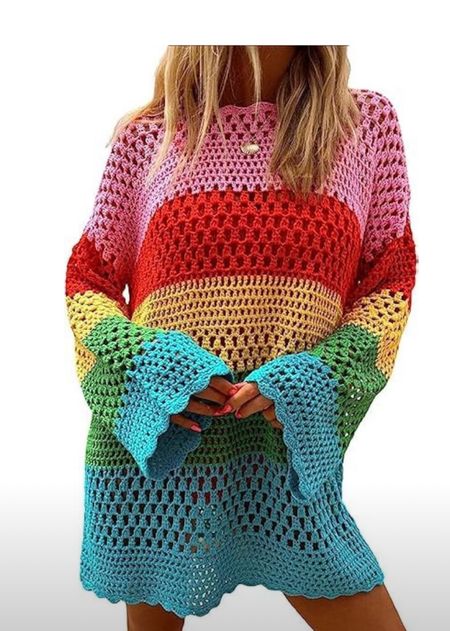 Knit Mini Dress Long Sleeve Colorful Mesh Cover Ups Casual Sweater Dress 2022 Summer Beach Wear 😍


#LTKstyletip #LTKfindsunder100 #LTKfindsunder50