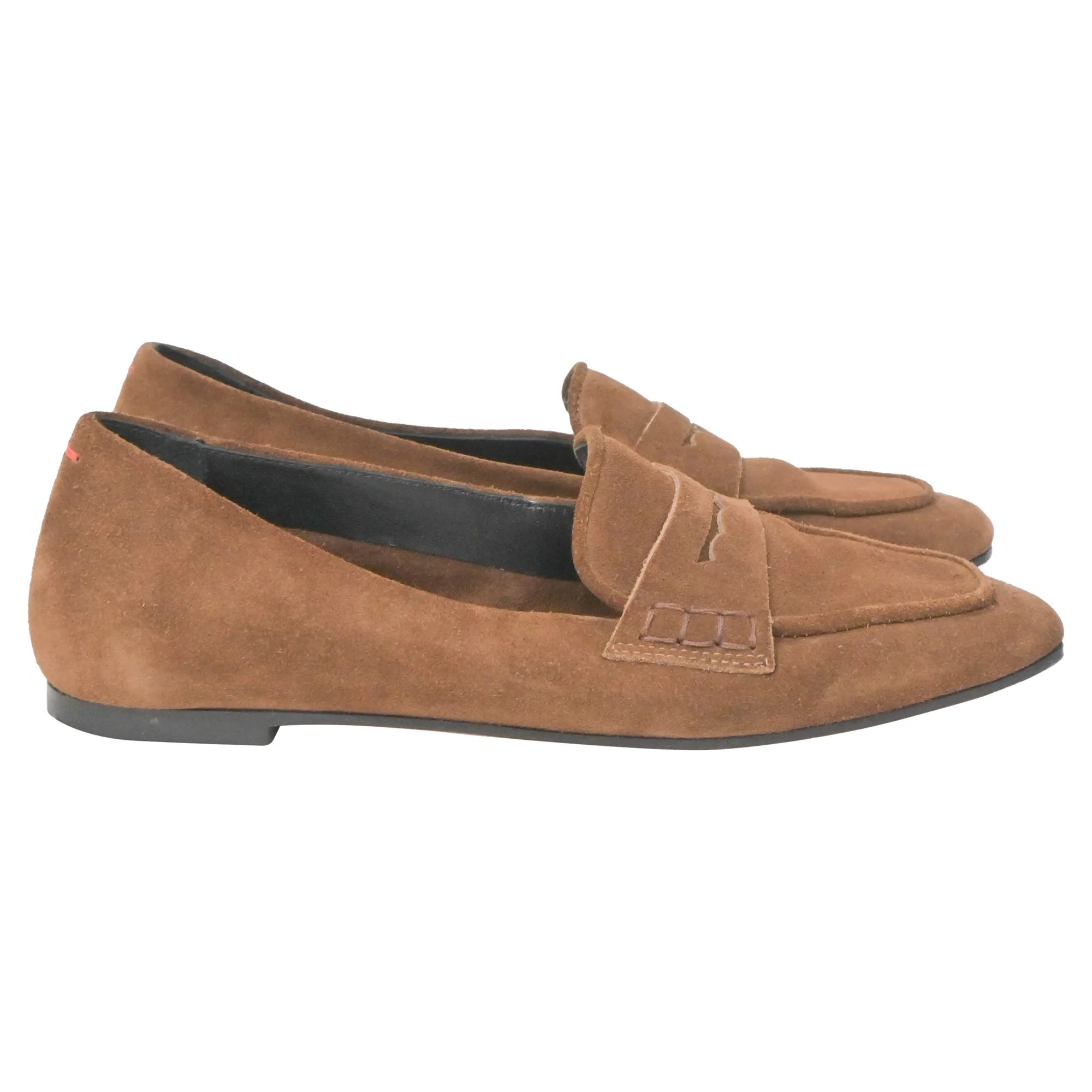 Aeyde Flat Loafers in Brown Suede | Shop Simon