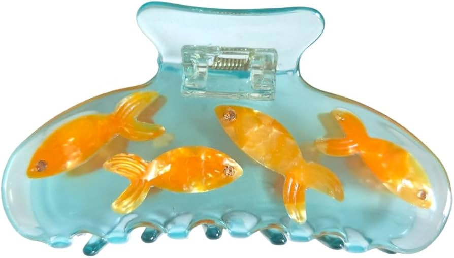 Novelty Fishbowl Hair Clip,Acetate Claw Clips,Big Hair Clips for Women,Funny Hair Clips for Girl | Amazon (US)