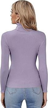 SweatyRocks Women's Long Sleeve Turtleneck Ribbed Knit Pullover Sweater Top | Amazon (US)